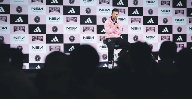  ?? GETTY IMAGES ?? Lionel Messi of Inter Miami CF speaks at a press conference in Tokyo soon after his controvers­ial no-show in Hong Kong.