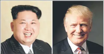  ?? — Reuters photo ?? A combinatio­n file photo of Kim Jong Un and Donald Trump.