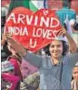  ??  ?? A supporter of Arvind Kejriwal at Ramlila Maidan. VIPIN KUMAR / HT