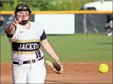  ?? Jeremy Stewart ?? Rockmart pitcher Emilee Register delivers to the plate during the first inning against Coahulla Creek on Wednesday, Sept. 30, in Rockmart.