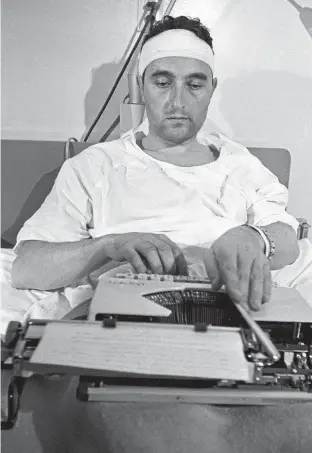  ?? AP ?? Richard Valeriani working in hospital in Alabama, after being attacked while covering a civil rights march for NBC.