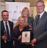  ??  ?? Anne Lynch with awards organisers Cllr Damian Boylan, Kate Durrant and John Henchion.