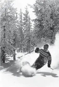  ?? Provided by Aspen Historical Society ?? Stein Eriksen skis through powder at Snowmass in 1967. Eriksen served as director of the ski school at Snowmass when it opened.