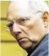  ?? BILD: SN/APA (EPA)/OLIVIER HOSLET ?? Strenger Kurs: Finanzmini­ster Schäuble.