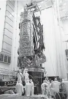  ?? Provided by Chris Gunn/NASA, via © The New York Times Co. ?? The Webb telescope is so large, it has to be folded up to fit on the Ariane 5 rocket that will launch it into space.