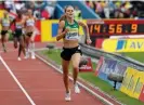  ?? Photograph: Ian Kington/AFP/Getty Images ?? Lauren Fleshman claims victory in the 5000m at a Diamond league meeting in 2011.