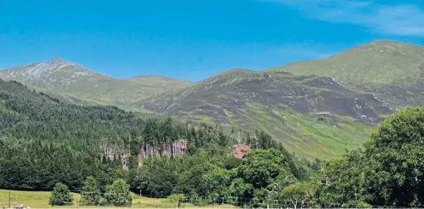  ??  ?? MISSING: The mountains above Invervar, Glen Lyon, showing the area in which Chris Smith was running.