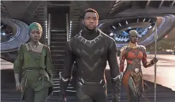  ?? MARVEL STUDIOS ?? “Black Panther,” starring Lupita Nyong’o, left, Chadwick Boseman and Danai Gurira, could be Marvel’s first big Oscar winner.