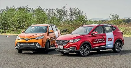  ??  ?? Two new MG SUVs likely to come to New Zealand - the small GS (left) and the larger ZS.