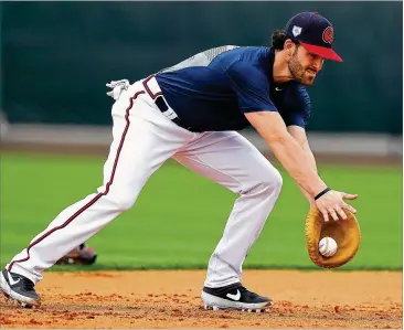  ?? CURTIS COMPTON / CCOMPTON@AJC.COM ?? Dansby Swanson says of his wrist troubles last season, “Honestly, I got to the pointwhere it was really bad. It was hard to put shirts on the right way. It wasn’t a good situation.”