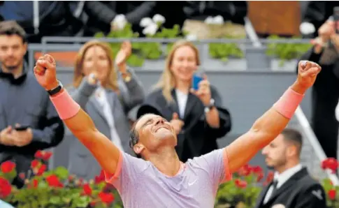  ?? // AITOR MARTÍN ?? Rafa Nadal festeja su triunfo ante Cachín