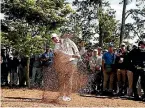  ?? GETTY IMAGES ?? Rory McIlroy found himself playing from off the fairway a lot during his final round of the Msters on Monday.