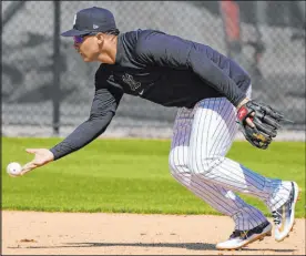  ?? Charlie Neibergall The Associated Press ?? Yankees second baseman Gleyber Torres is coming of a season in which he hit .273 with 68 RBIS and 25 home runs.
