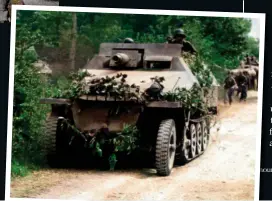  ?? ?? Right: An SdKfz 251-9 Ausf D mit 7.5cm KwK 37 L24 Stummel from Das Reich heading to Normandy