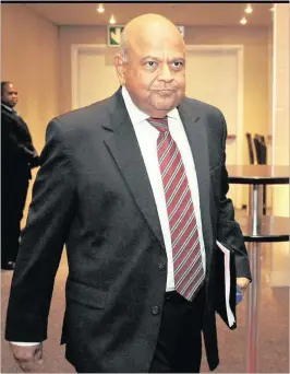  ?? PICTURE: DAVID RITCHIE ?? Finance Minister Pravin Gordhan at The Westin Cape Town Hotel. President Jacob Zuma has expressed his “full confidence” in the minister.