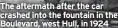  ?? ?? The aftermath after the car crashed into the fountain in the Boulevard, west Hull, in 1924