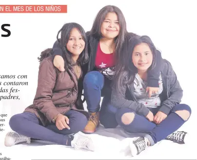  ??  ?? Los niñas trasplanta­das que contaron sus experienci­as: Doris Bobadilla (13), Liz Ávalos (13) y Milagros Portillo (14).