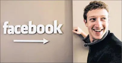  ?? AP PHOTO ?? This Feb. 5, 2007, file photo shows Facebook founder Mark Zuckerberg at Facebook headquarte­rs in Palo Alto, Calif.