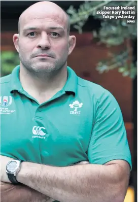  ?? INPHO ?? Focused: Ireland skipper Rory Best in
Tokyo yesterday