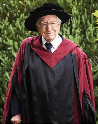  ?? Photo: Jaimi Chisholm ?? WORKING KNOWLEDGE: Dr David Bottomley is continuing his life-long learning journey, completing a PhD at 94.