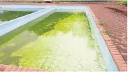  ?? Picture: NOMAZIMA NKOSI ?? NO SWIMMING: The pools at The Springs resort in Uitenhage are slimy and green