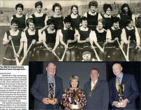  ??  ?? The 1968 All-Ireland winning Wexford Senior Camogie team.