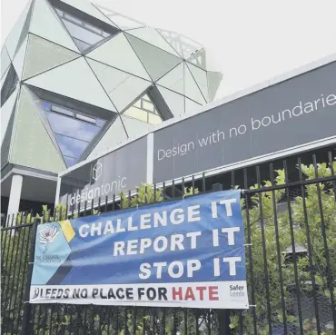  ?? ?? A sign outside Yorkshire County Cricket Club’s Headingley Stadium in Leeds yesterday