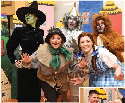  ?? All photos by Michelle Cooper Galvin ?? ‘The Witch’ Irene Kavanagh; ‘Scarecrow’ Shona Murphy; ‘Thin Lizzy’ Declan Mangan; ‘Dorothy’ Bronagh Murphy and ‘The Lion’ Chris Brennan put the finishing touches to this year’s Killorglin Pantomime, The Wizard of Oz, with matinees on January 19, 20 and 27;, and February 3 at 3pm; and nightly shows on the January 23, 24, 25 and 26 at 8pm.