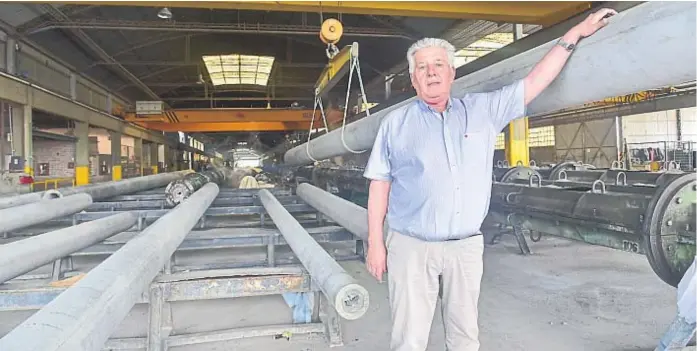  ?? (LA VOZ) ?? Pasión industrial. José María Bernardi, “el más chico de la familia”, dice, hizo crecer una empresa referencia­l en su rubro en toda la Argentina.