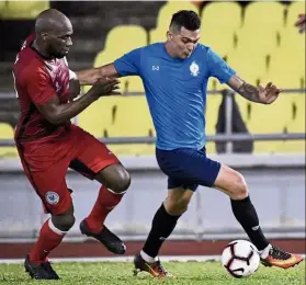  ??  ?? Buck up!: Melaka player Casagrande (right) has only scored one goal in nine matches so far.