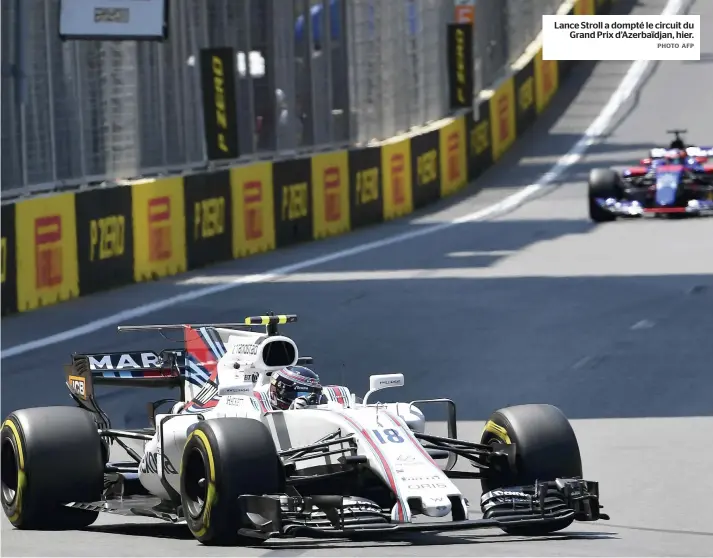  ?? PHOTO AFP ?? Lance Stroll a dompté le circuit du Grand Prix d’Azerbaïdja­n, hier.