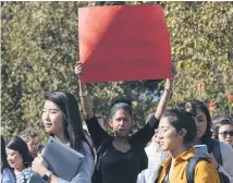  ?? Photos / Getty Images ?? Hundreds of Google employees around the world walked off the job in a protest against the company’s mishandlin­g of sexual misconduct allegation­s against executives.