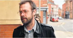  ??  ?? Tom Meighan outside Leicester Magistrate­s Court yesterday