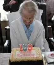  ??  ?? Katie in 2008 at her 100th birthday.