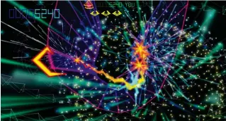  ??  ?? While to the uninitiate­d, many of Minter’s games look like Tempest, TxK was actually only his third spin on the idea – and, he feels, the ultimate iteration. The psychedeli­c shooter was a natural fit for Vita, whose OLED screen ensured crisp visuals