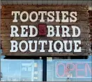  ??  ?? Tootsie’s Red Bird Boutique, owned by Amy Franklin Gunnoe, opened last December next to Tootsie’s Hair & Nails in Fort Oglethorpe. (Catoosa News photo/Tamara Wolk)