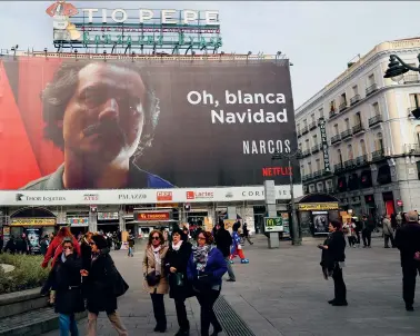  ?? (Sipa) ?? El famoso cartel promociona­l de con el juego de palabras aludiendo a la cocaína.