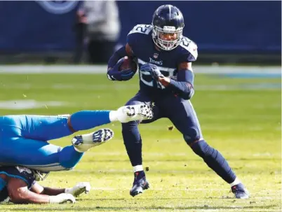  ?? AP PHOTO/WADE PAYNE ?? Tennessee Titans running back Derrick Henry rushed for 147 yards on 24 carries during a 46-25 home win against the Detroit Lions last Sunday. The Titans face the host Green Bay Packers in a nationally televised game tonight on NBC.