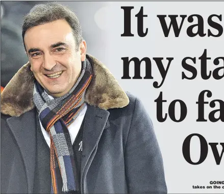  ??  ?? GOING HOME: Carvalhal takes on the club that axed him