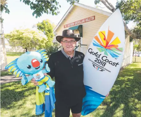  ?? Picture: MIKE BATTERHAM ?? Paul Stevens of the Sporting Hall of Fame in Southport with memorabili­a for a new "Comm Games shrine".