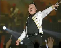  ?? GETTY IMAGES ?? Psy performs onstage in Seoul, South Korea.