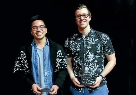  ??  ?? Top team: Upper Hutt Young Achievers Leadership award winners Carlo Lim and Michael Teague.