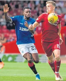  ??  ?? Aberdeen and Rangers clash in the second of today’s Betfred Cup semi-finals.