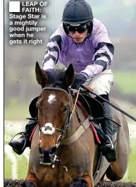  ?? ?? ■ LEAP OF FAITH: Stage Star is a mightily good jumper when he gets it right