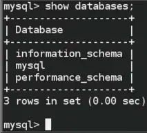  ??  ?? The default databases that make up MySQL.