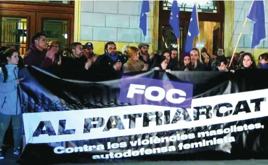  ?? EFE ?? Protesta en Sabadell, por una agresión sexual de los últimos tiempos ere Aragonès