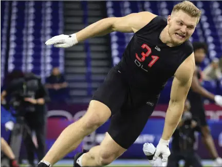  ?? ASSOCIATED PRESS FILE PHOTOS ?? Top draft pick Aidan Hutchinson is one of the players who will be participat­ing in this week’s Detroit Lions minicamp in Allen Park.
