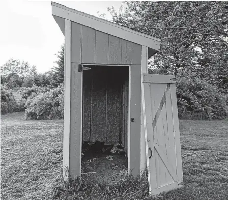  ?? JEREMY FRASER • CAPE BRETON POST ?? A Sydney and District Little League shed is shown located near the McCormick Ball Field on Cabot Street in Sydney. The shed was broken into and equipment was stolen.