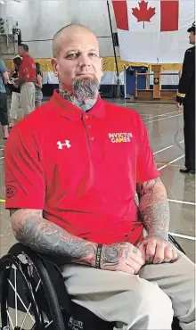  ?? MICHAEL MACDONALD THE CANADIAN PRESS ?? Veteran Dave Innes of North Bay, Ont., will be competing in wheelchair basketball, indoor rowing and powerlifti­ng at the Invictus Games.