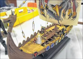  ?? FRAM DINSHAW/ TRURO NEWS ?? A model of a longship has an interestin­g array of passengers.